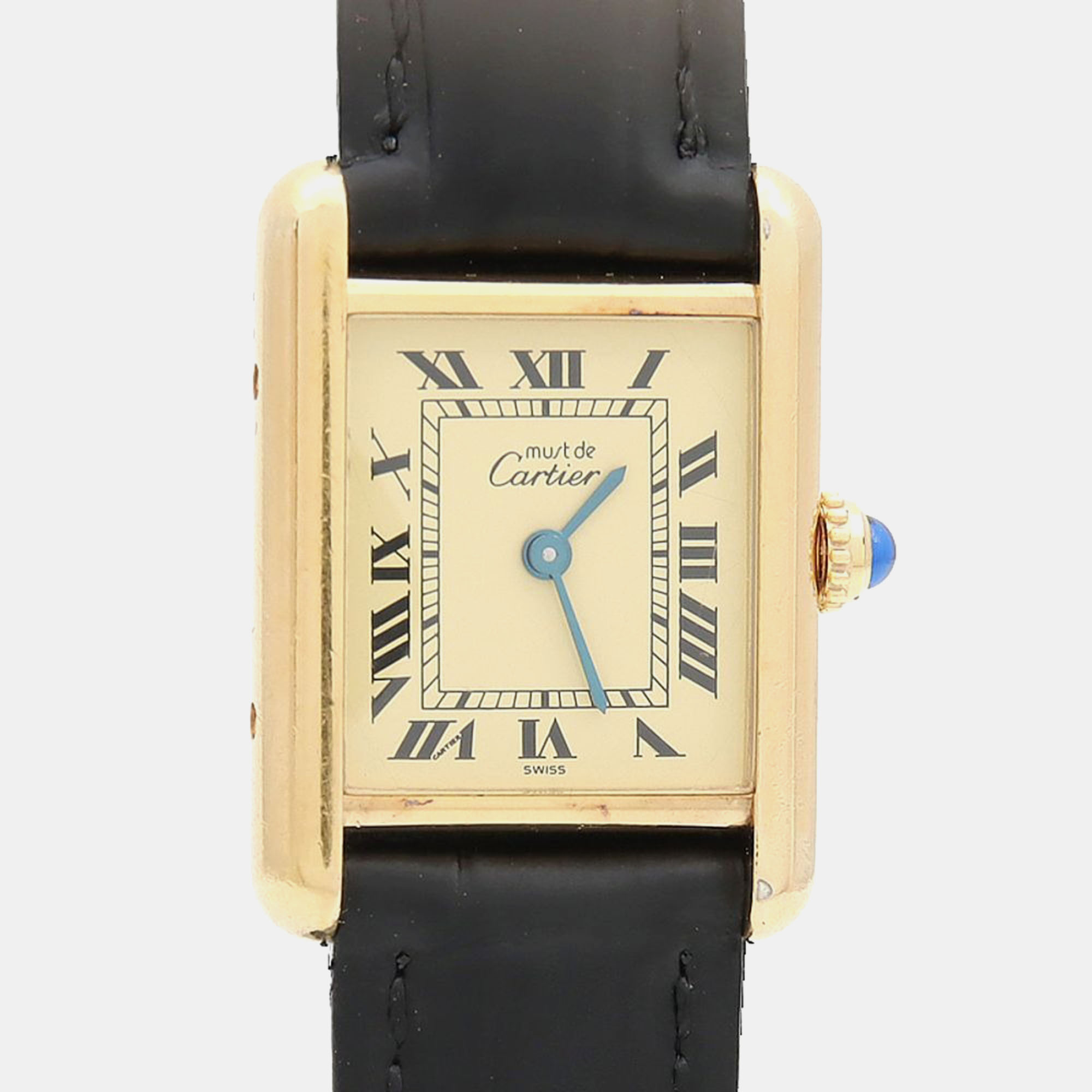 

Cartier Tank Must W1003153 Quartz Gold Plated Silver Womens Wristwatch 20.5 mm