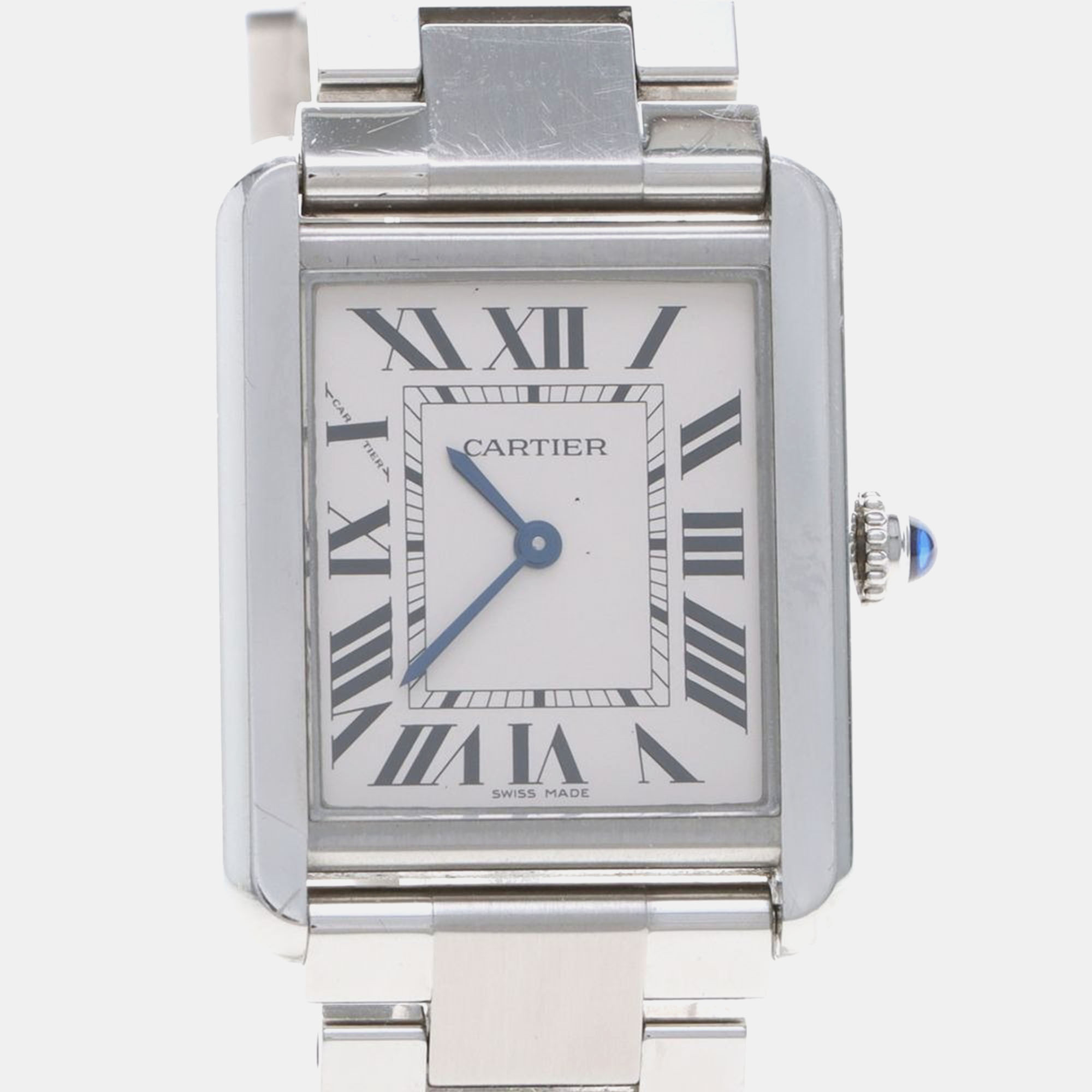 

Cartier Tank Solo W5200013 Quartz Stainless Steel Womens Wristwatch 24 mm, White