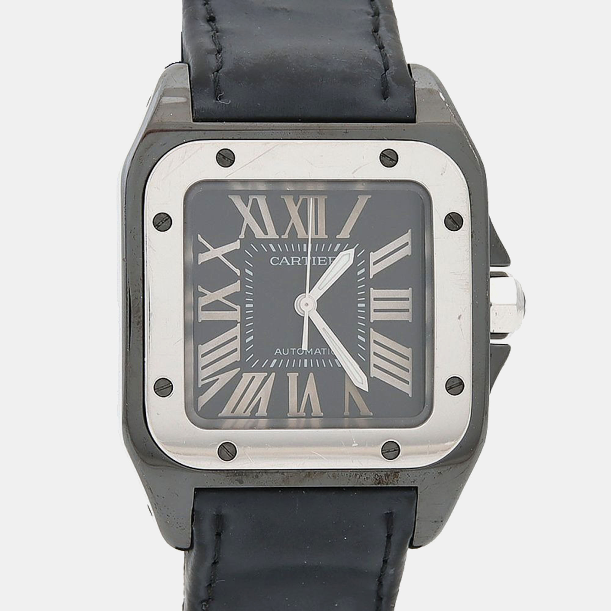 

Cartier Santos 100 W2020008 Automatic Stainless Steel Women's Wristwatch 33 mm, Black