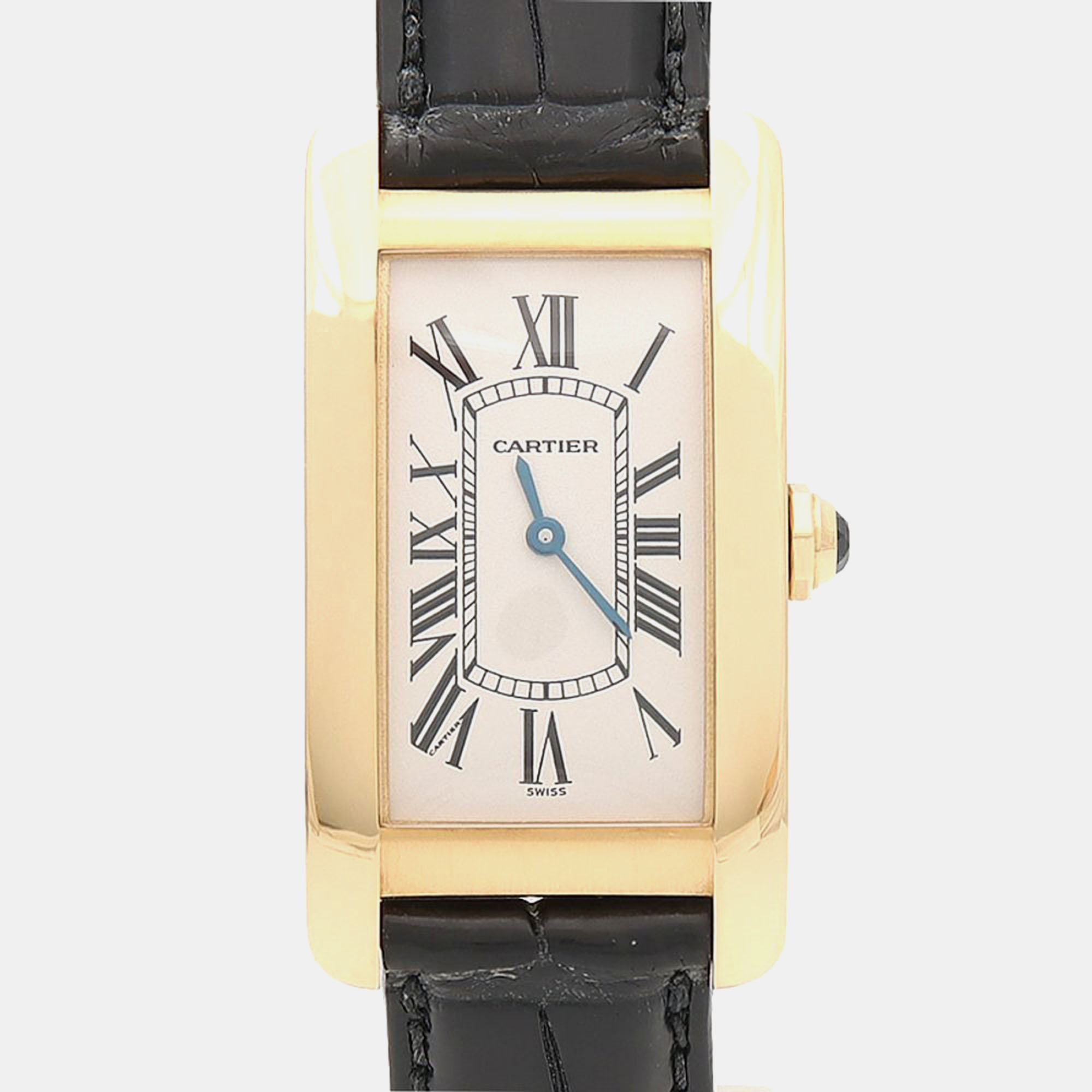 

Cartier Tank Americaine W2601456 Quartz Yellow Gold Women's Wristwatch 22.5 mm, Silver