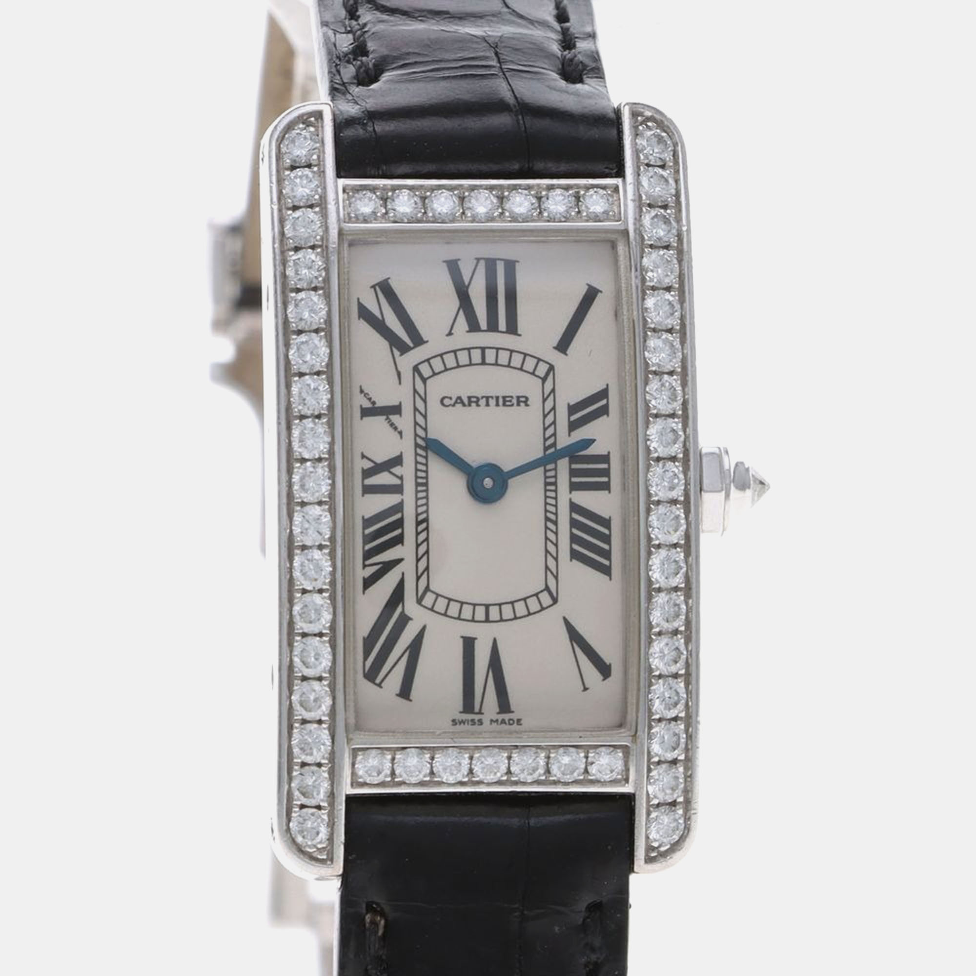 

Cartier Tank Americaine WB707331 Quartz White Gold Women's Wristwatch 19 mm