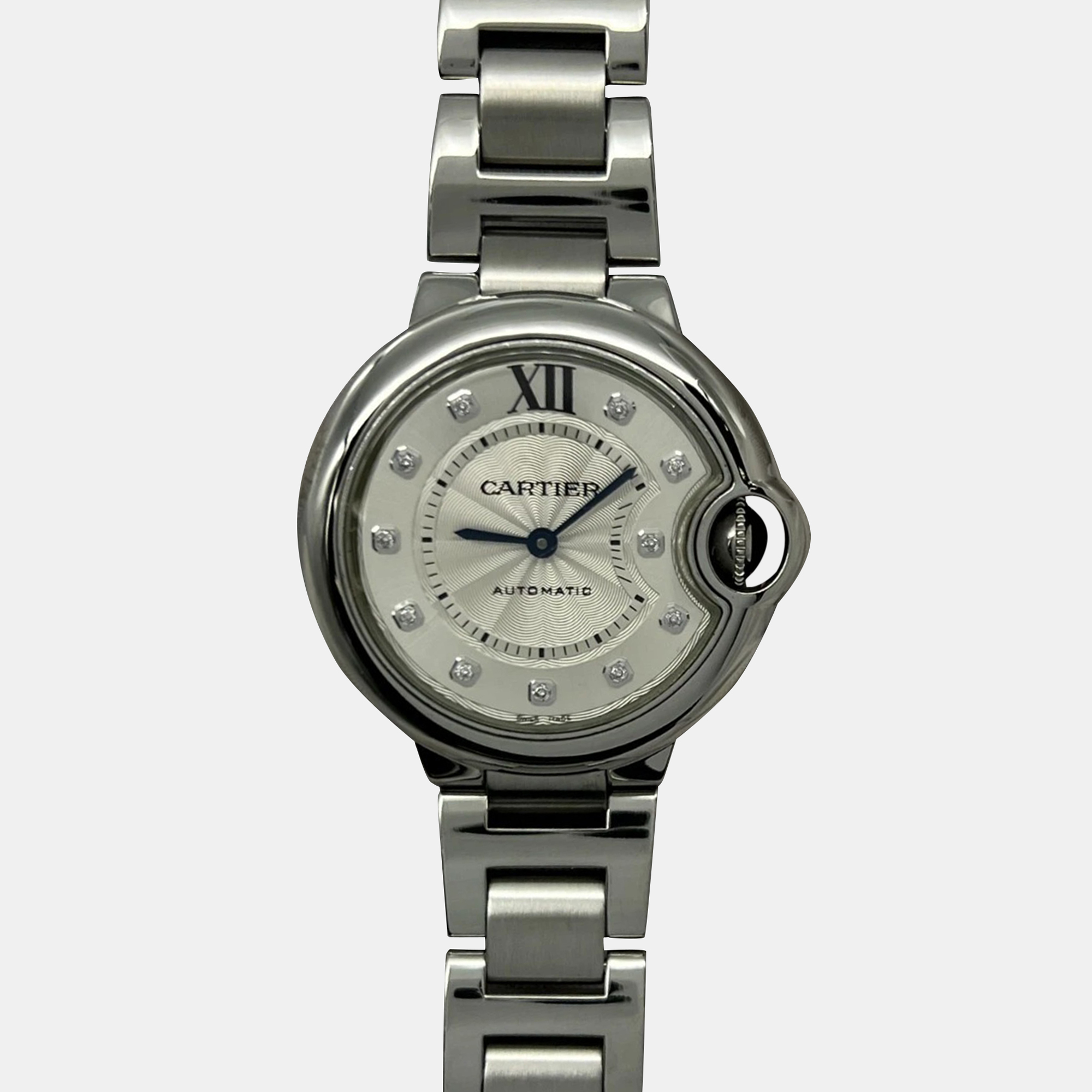 

Cartier Ballon Bleu 3489 Automatic Diamond Stainless Steel Women's Wristwatch 33 mm, Silver