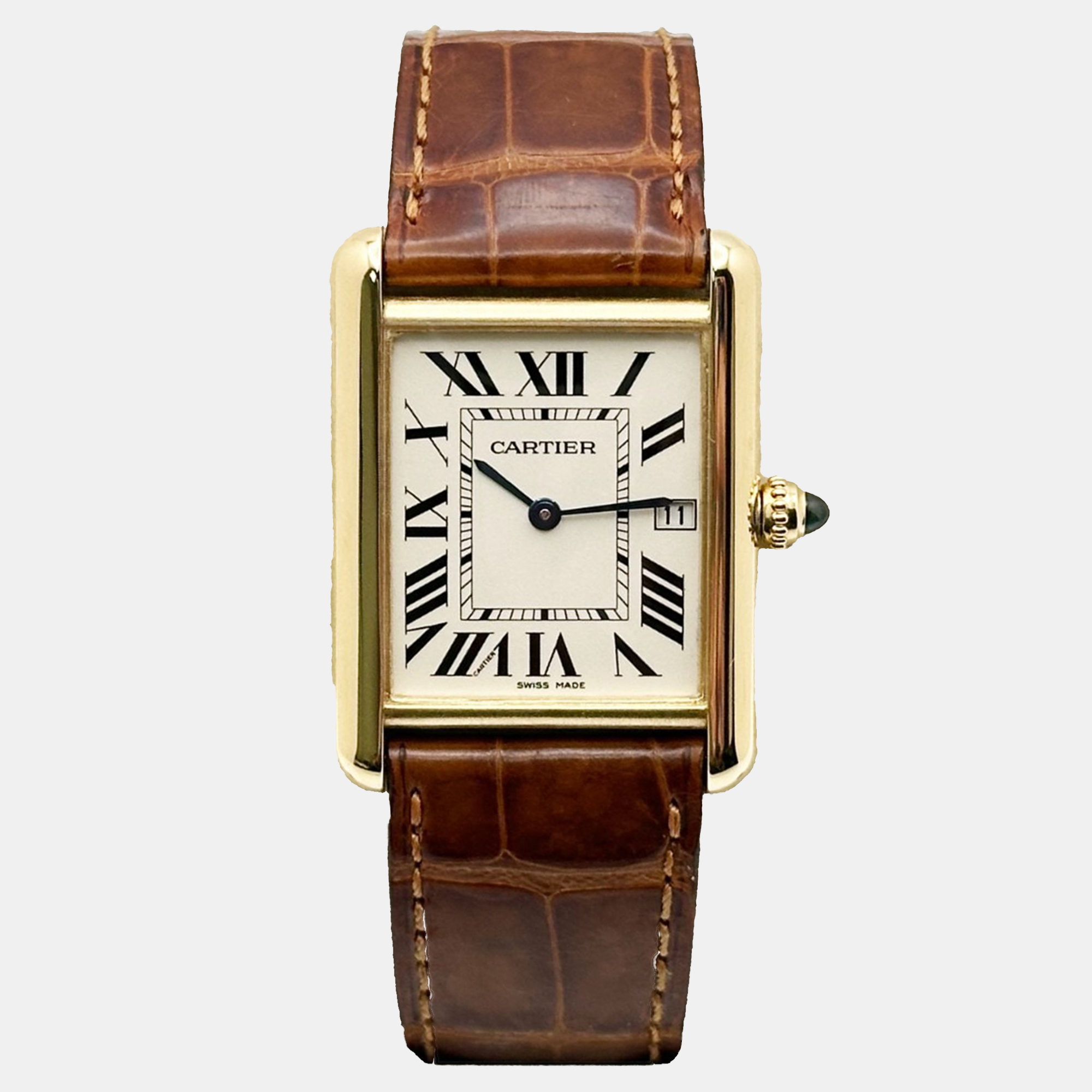 

Cartier Tank Louis W1529756 Quartz 18K Yellow Gold Women's Wristwatch 33 mm, White