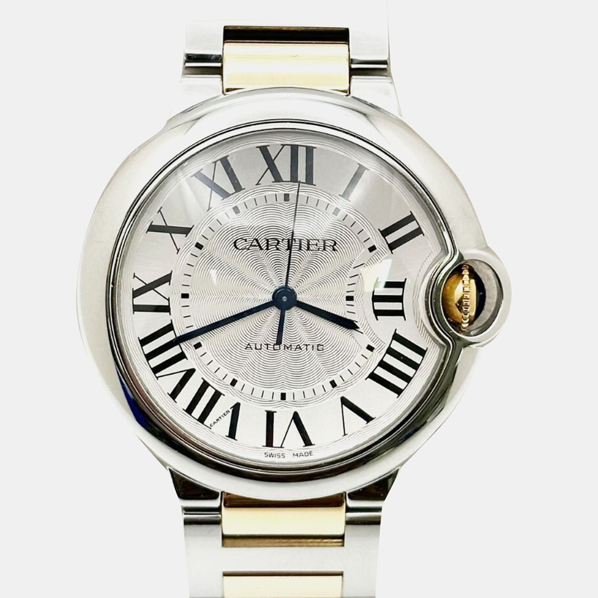

Cartier Ballon Bleu W2BB0030 4372 Automatic Silver 18K Yellow Gold Stainless Steel Unisex Wristwatch 36 mm
