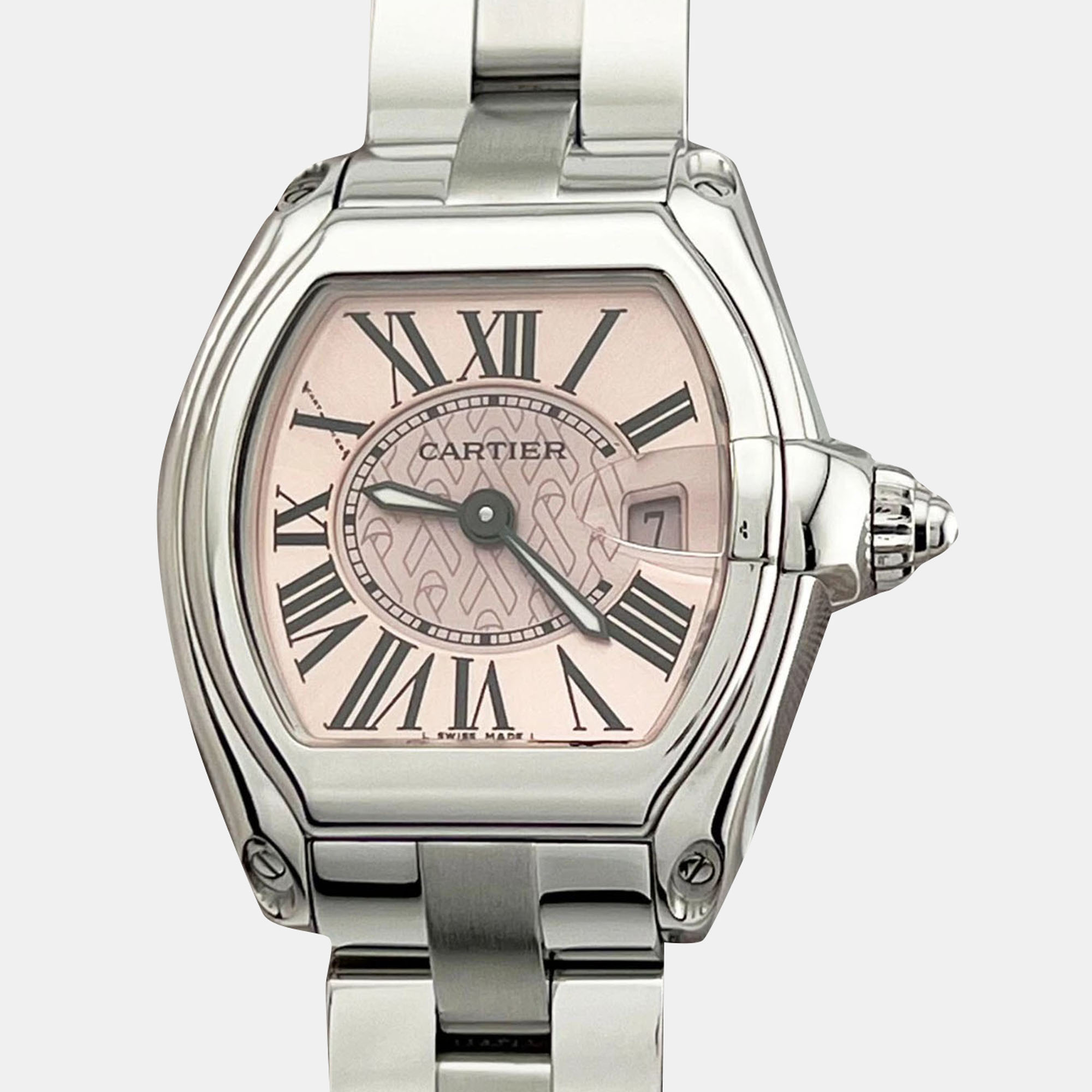 

Cartier Roadster 2675 Quartz Pink Stainless Steel Women's Wristwatch 29.5 mm x 32.5 mm