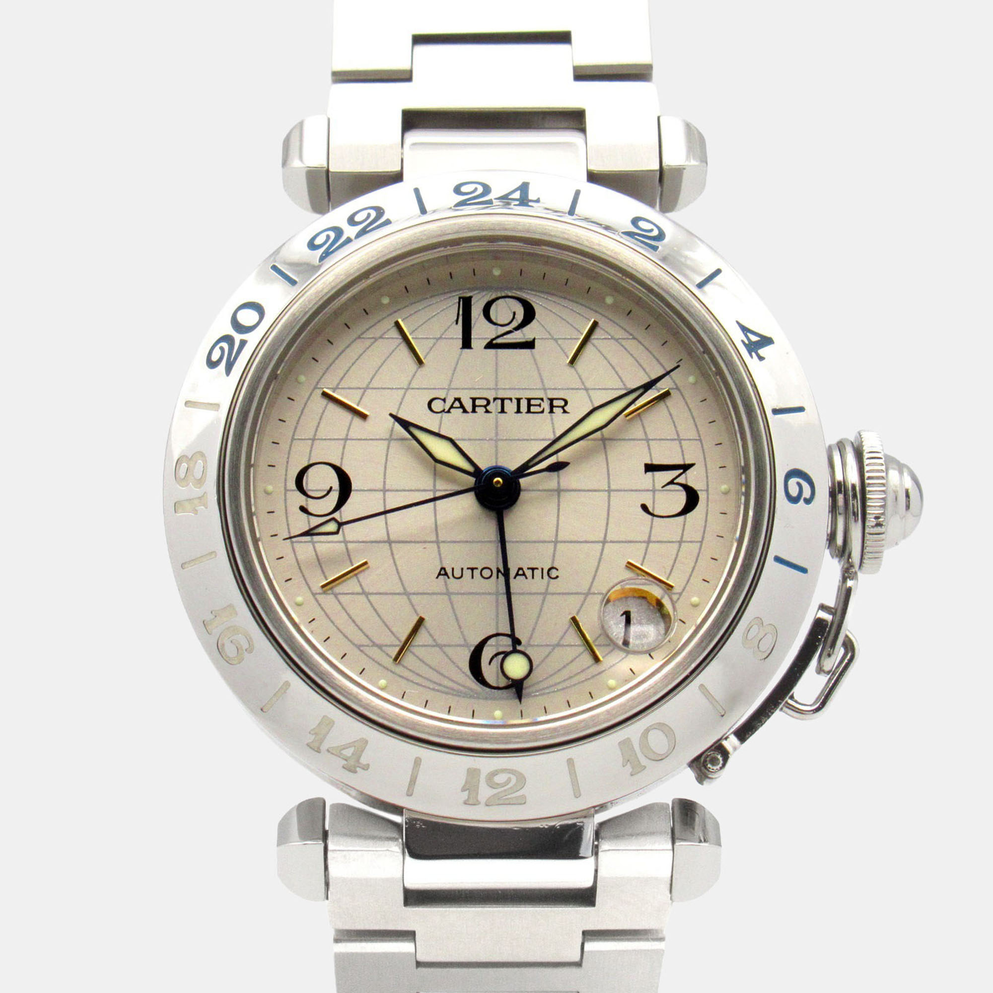 

Cartier Pasha C GMT Meridian W31029M7 Automatic Silver Stainless Steel Women's Wristwatch 35 mm