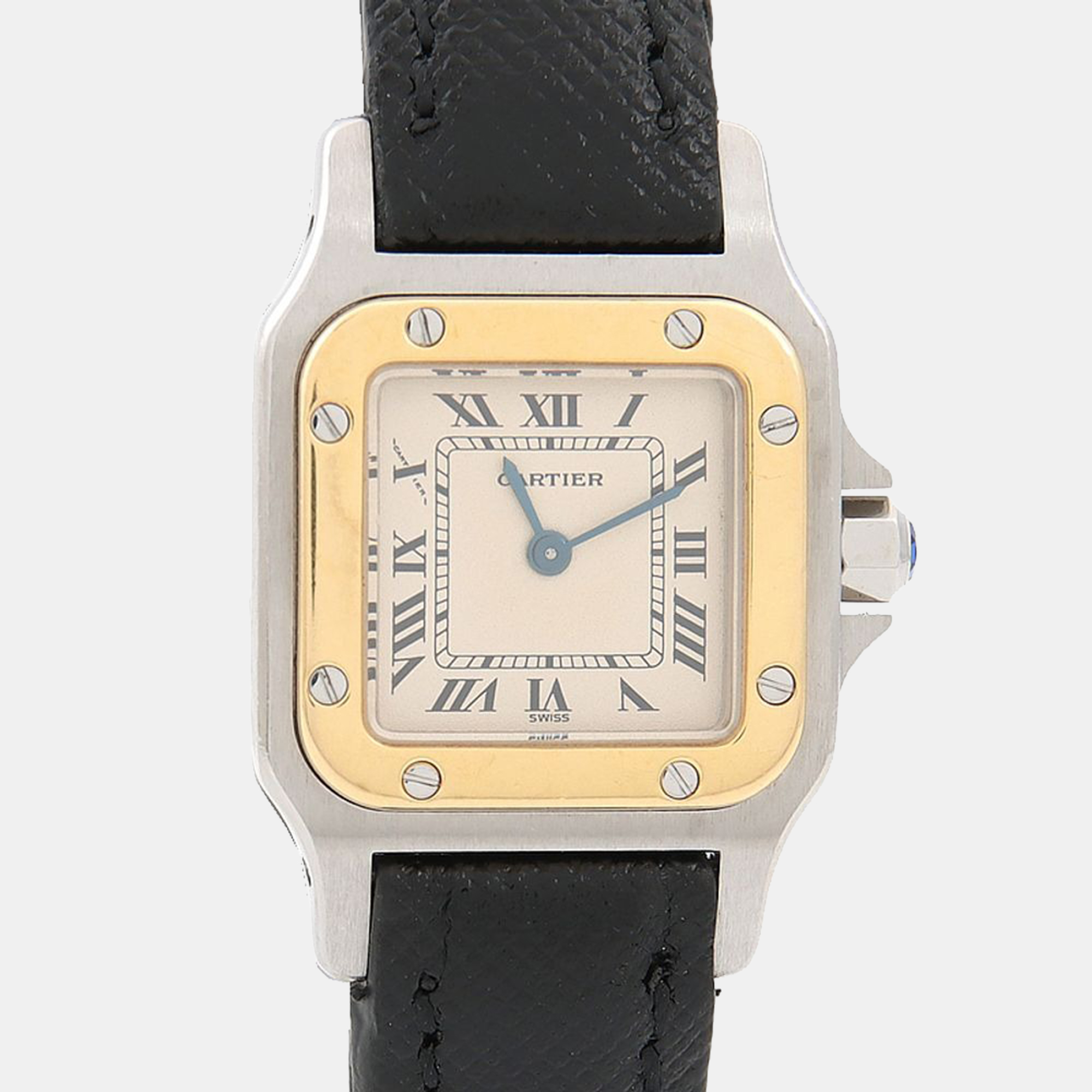 

Cartier Santos W200124D Quartz Cream Stainless Steel and Gold Men's Wristwatch