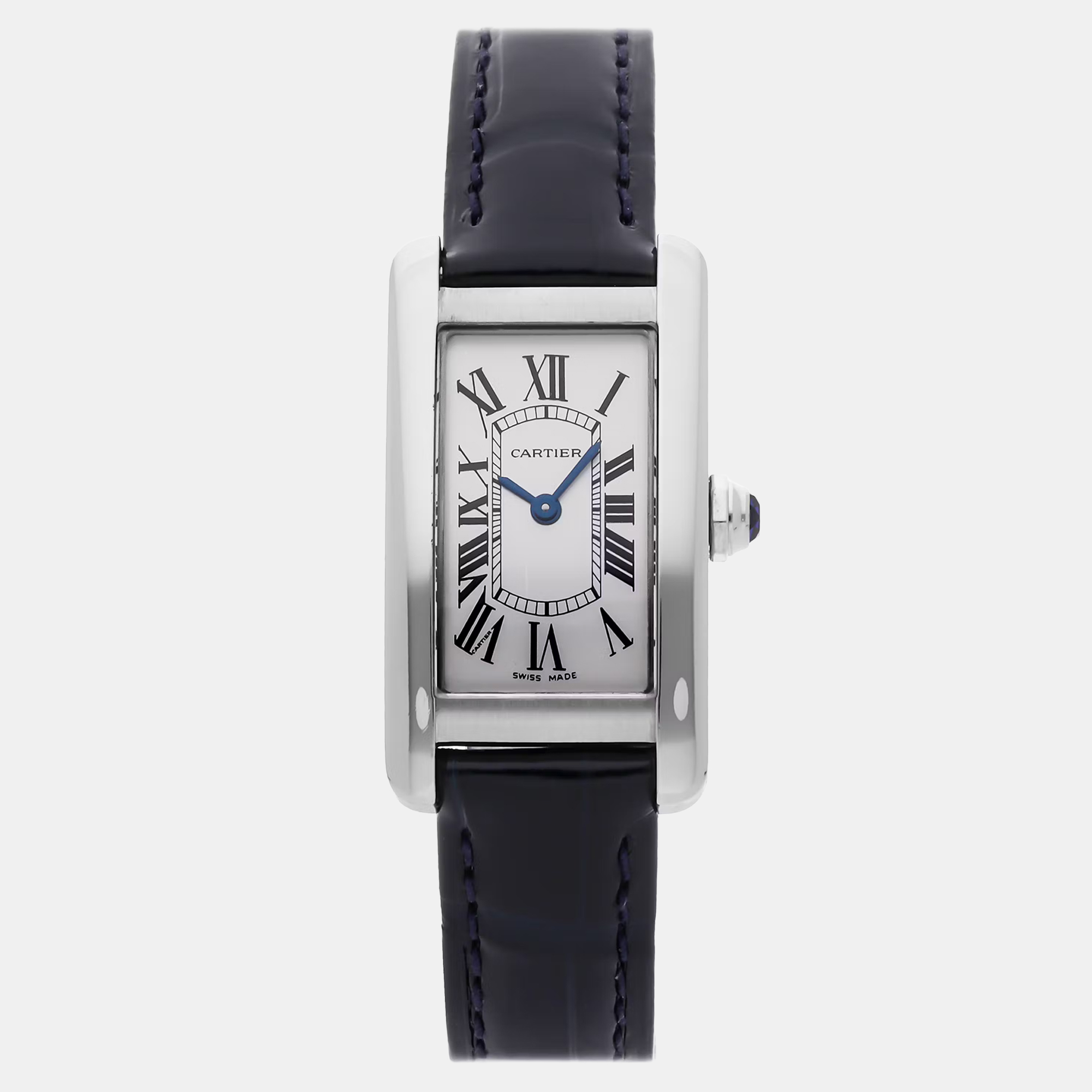 

Pre-Owned Cartier Tank Americaine Small Model WSTA0016 Silver Quartz Stainless Steel Men's Wristwatch