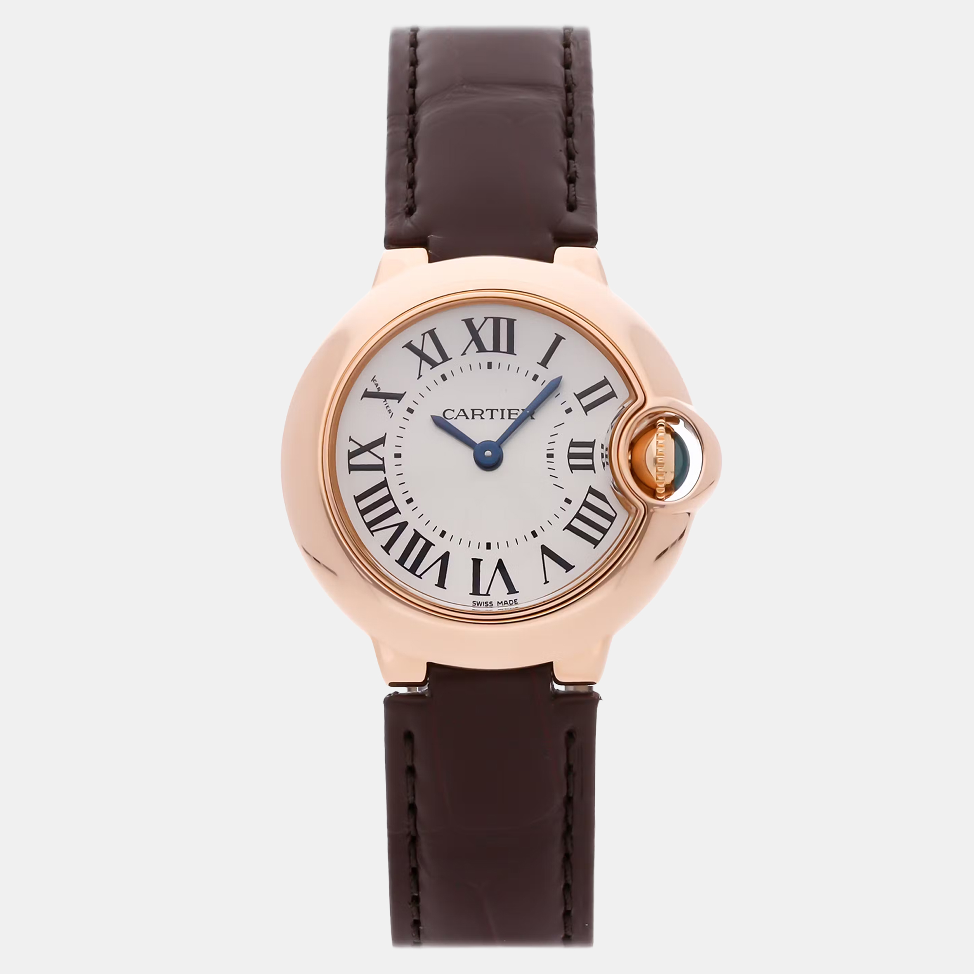 Pre-owned Cartier Ballon Bleu W6900256 Quartz Women Watch 28 Mm In Silver