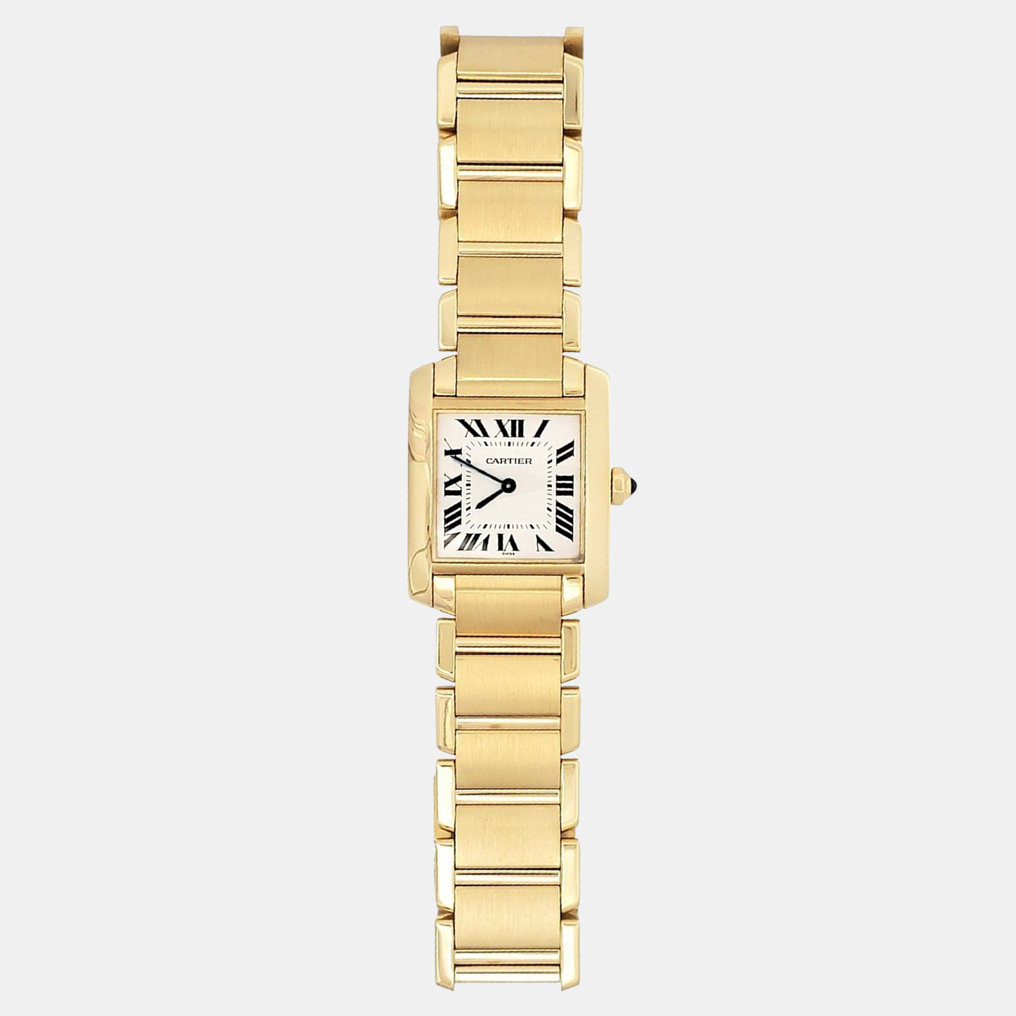 

Cartier Tank Francaise W50003N2 Quartz White 18k Yellow Gold Women's Wristwatch 25 mm, Silver