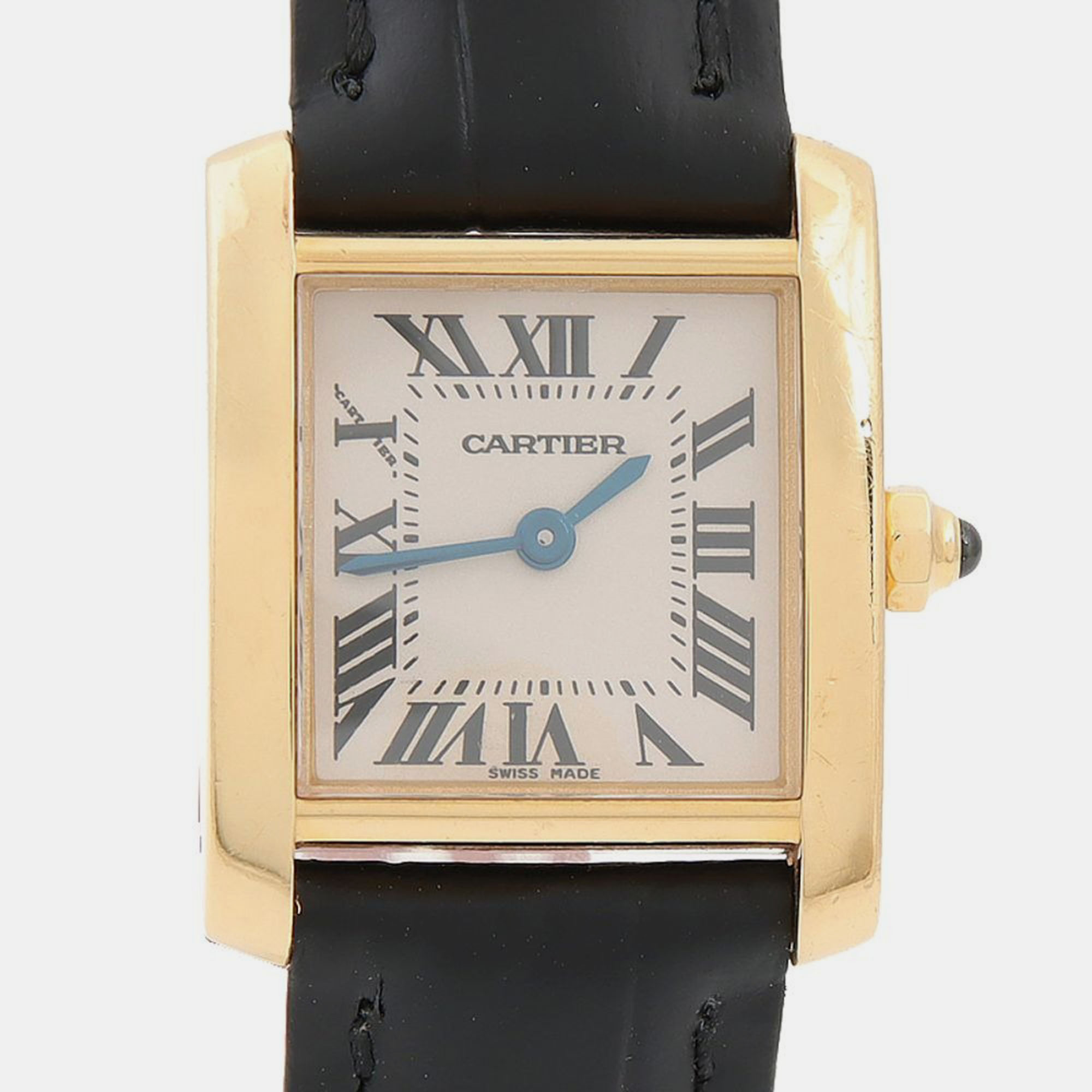 

Cartier Tank Francaise W5000256 Quartz Yellow Gold Women's Wristwatch, Silver