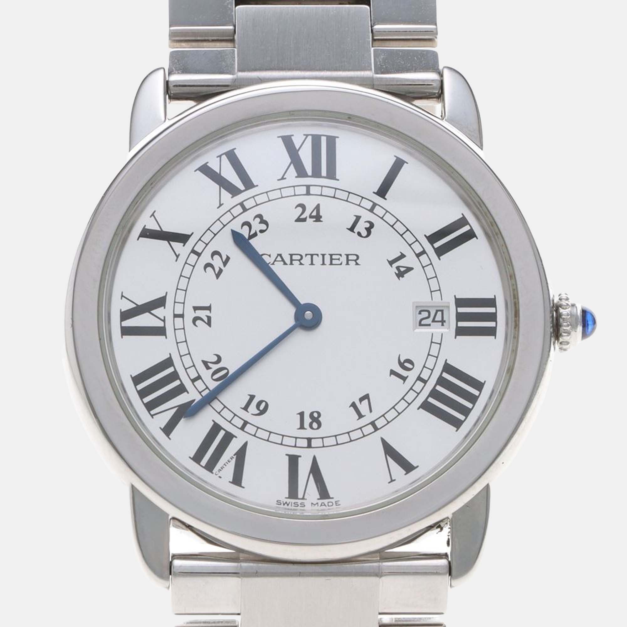 

Cartier Ronde Solo W6701005 Automatic White Stainless Steel Men's Wristwatch