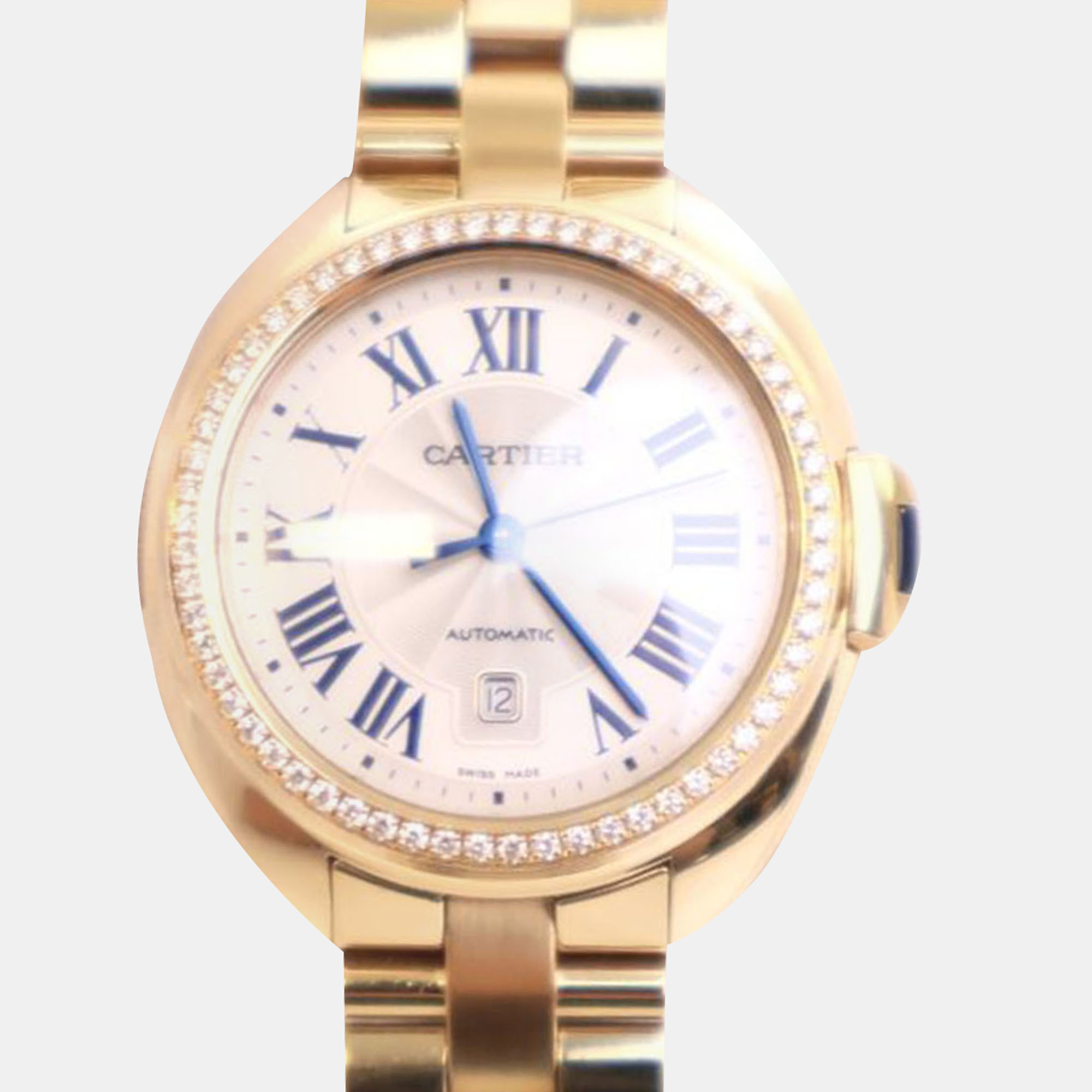 

Cartier Cle de Cartier Automatic Diamond 18K Yellow Gold Women's Wristwatch 31 mm, White