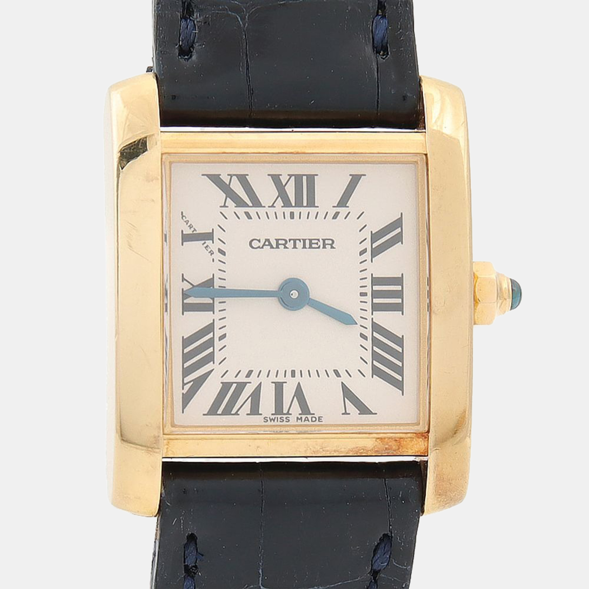 Cartier Tank Francaise W5000256 Quartz White 18K Yellow Gold Women’s Wristwatch 25mm