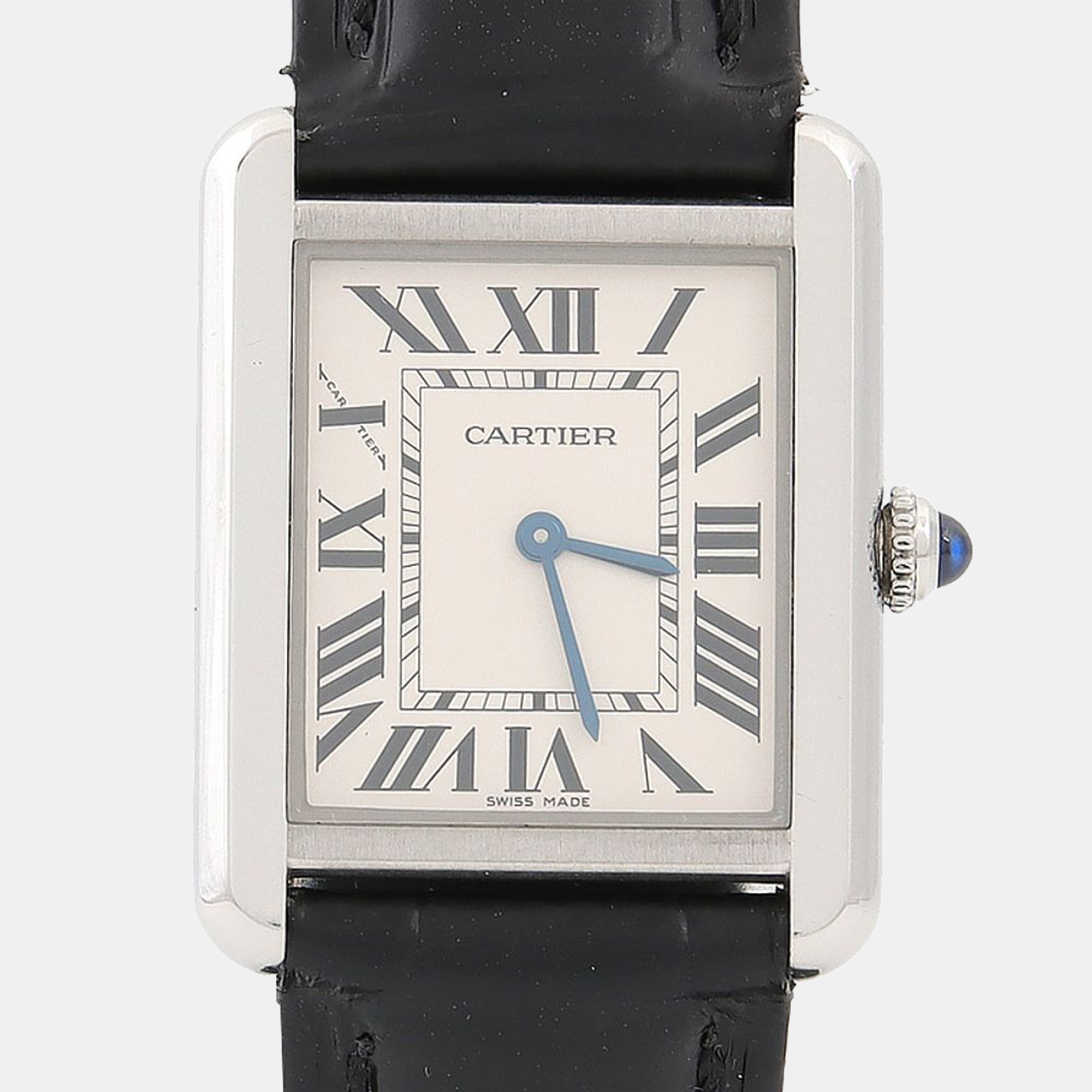 Pre-owned Cartier Tank Solo W5200013 Quartz White Stainless Steel Women's Wristwatch 31mm