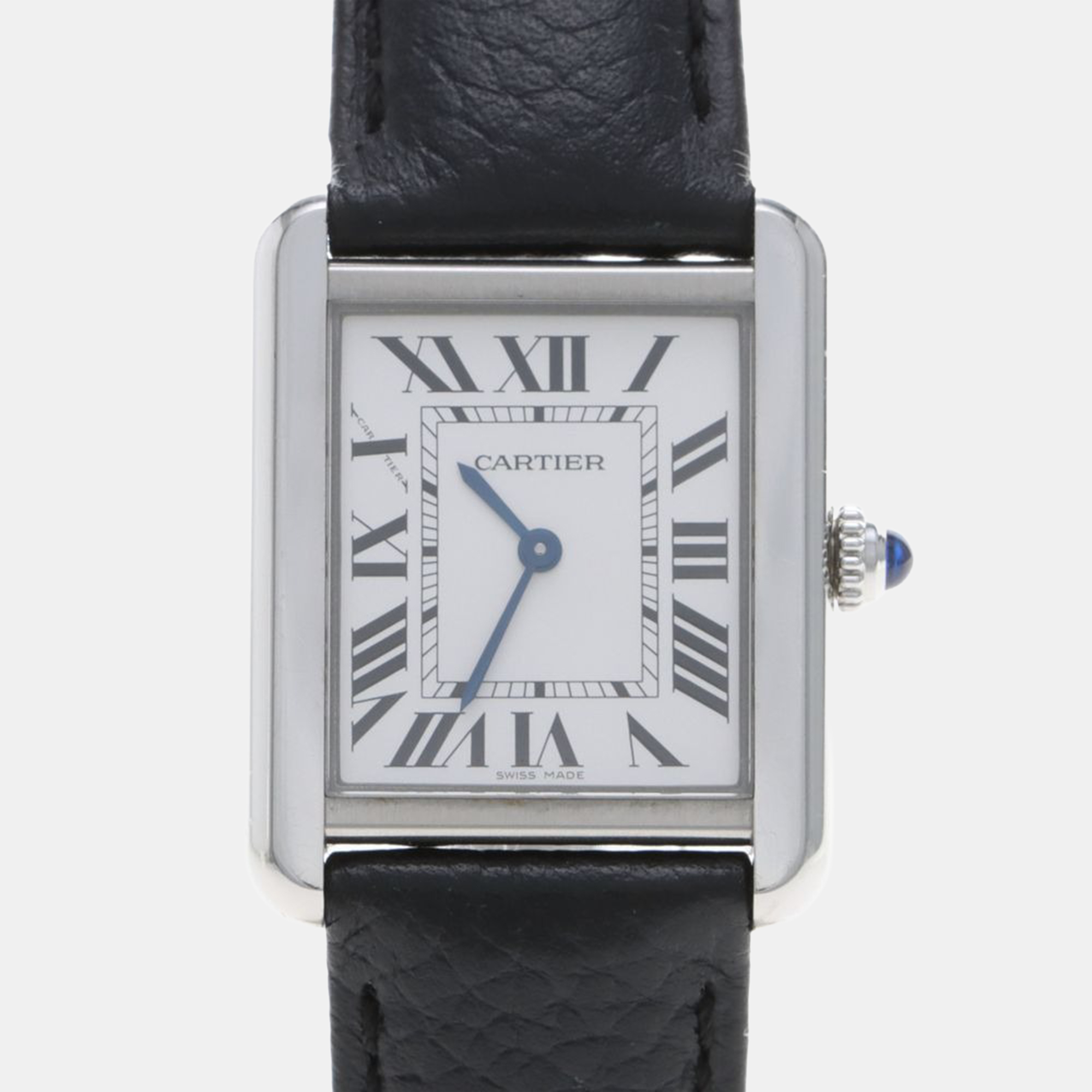 Pre-owned Cartier Tank Solo Wsta0030 Quartz White Stainless Steel Women's Wristwatch 31mm