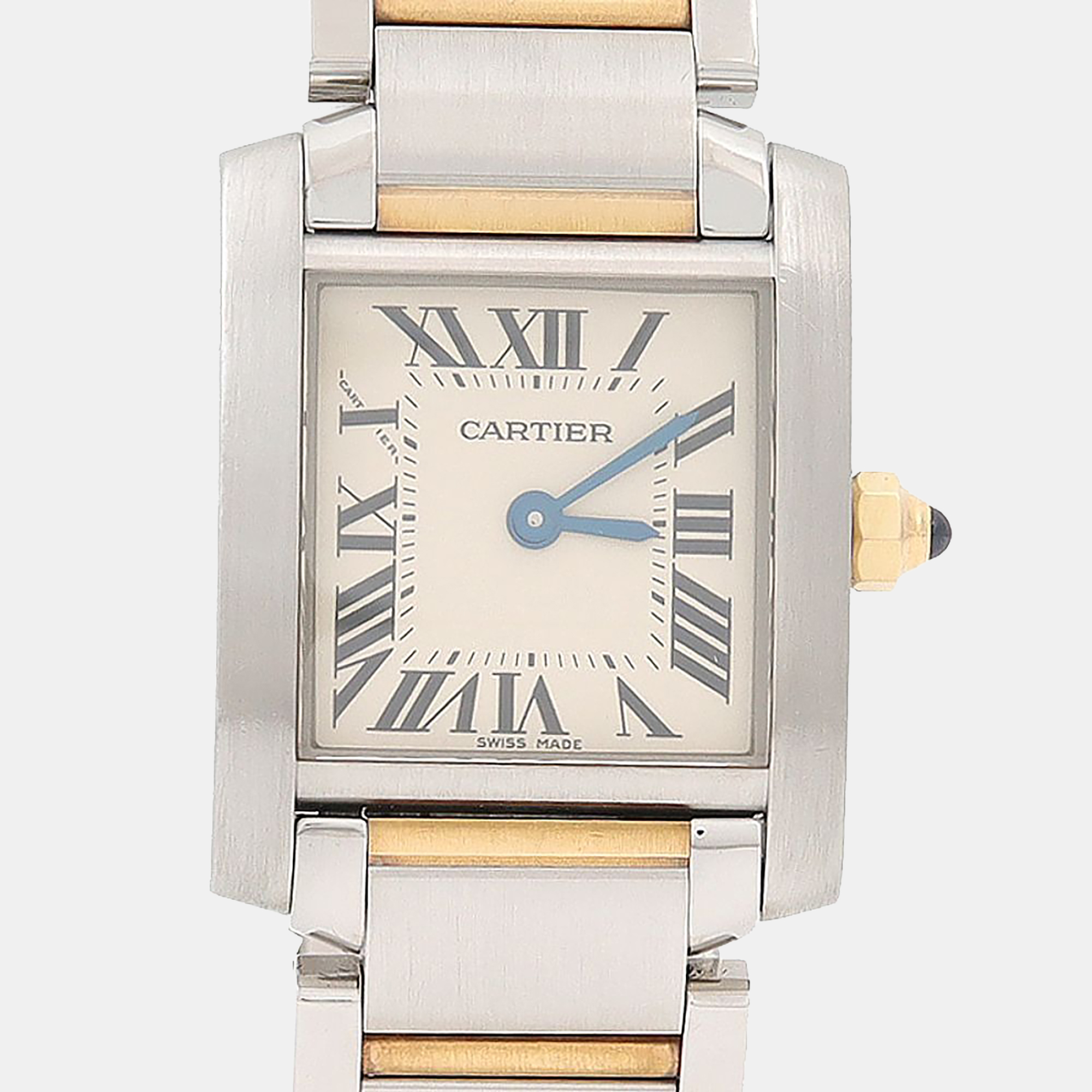 

Cartier Tank Francaise W51007Q4 Quartz White 18K Yellow Gold Stainless Steel Women's Wristwatch, Cream