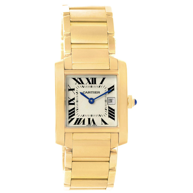 used cartier gold tank watch