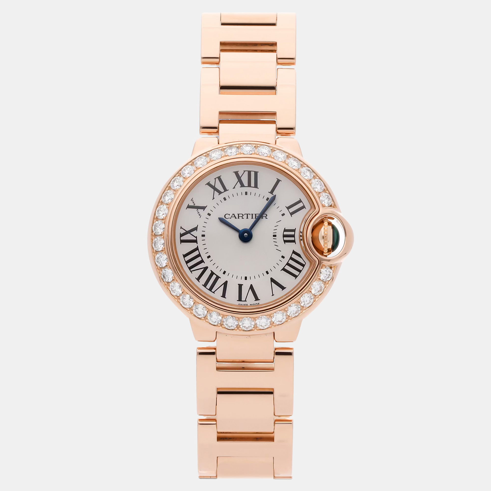 

Cartier Ballon Bleu WE9002Z3 Quartz Silver Dial Stainless Steel 18k Rose Gold Women's Wristwatch
