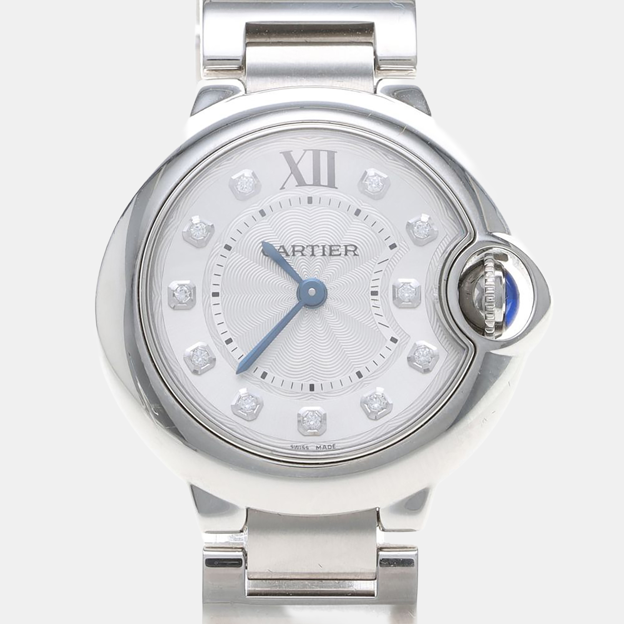 Cartier Ballon Bleu Diamond WE902073 White Quartz Stainless Steel Women’s Wristwatch 28 mm