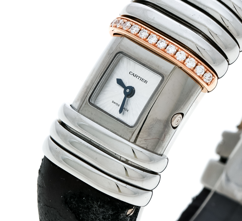 

Cartier Grey Titanium and Gold Link Declaration Women's Wristwatch