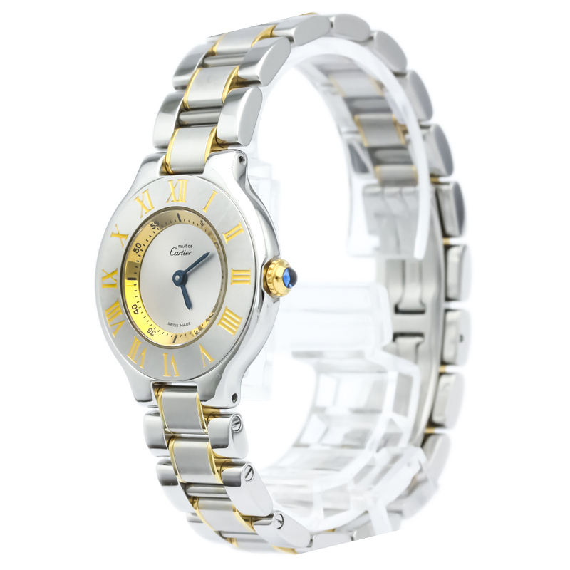 Pre Owned ساعة يد نسائية كارتييه ماست 21 ستانلس ستيل فضية 28مم