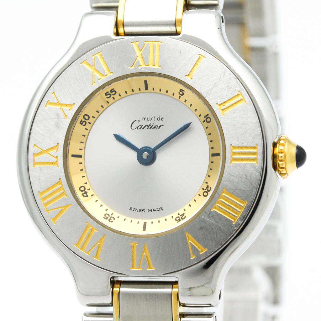 Cartier Silver Stainless Steel Must 21 Women's Wristwatch 28MM Cartier