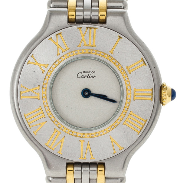 Cartier White Stainless Steel Must de Cartier 21 Women's Wristwatch 28MM