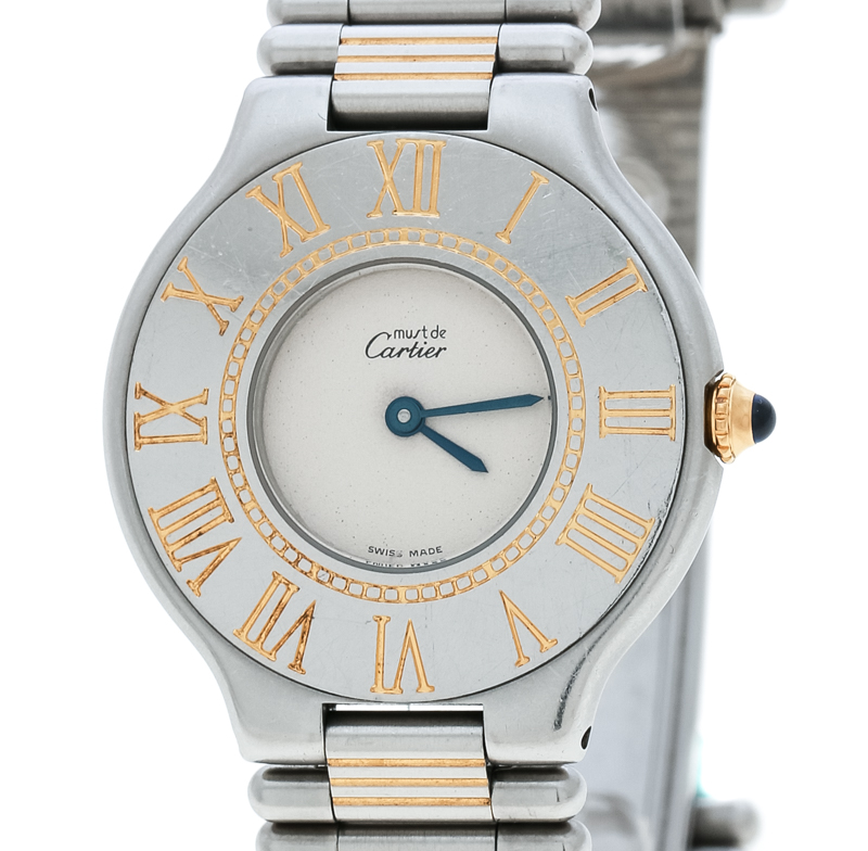 Cartier Cream Stainless Steel Must de Cartier Women's Wristwatch 31 mm ...