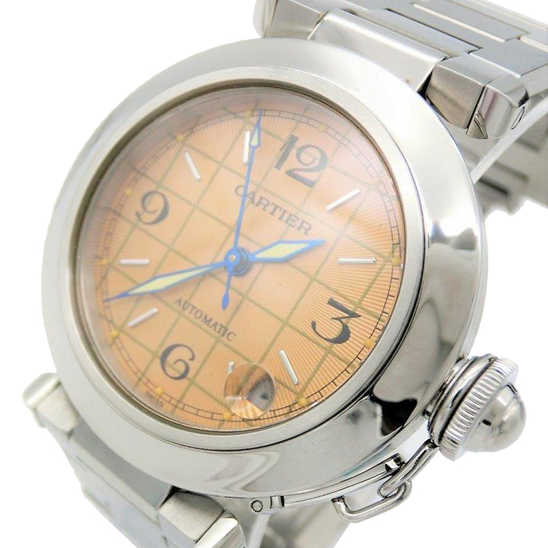 

Cartier Salmon Pink Stainless Steel Pasha C Women's Wristwatch