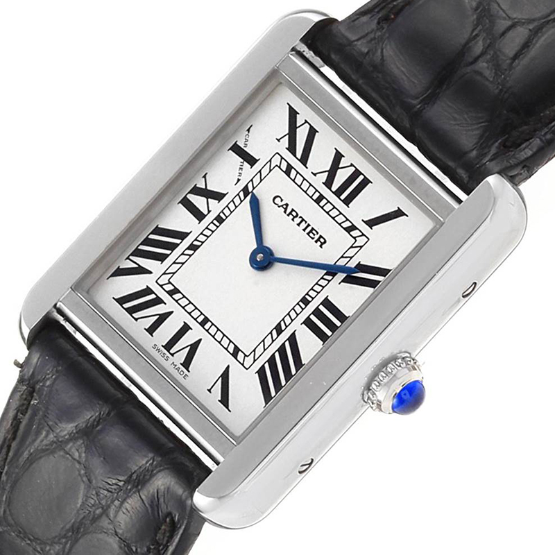 

Cartier Silver Stainless Steel Tank Solo W1018255 Women's Wristwatch