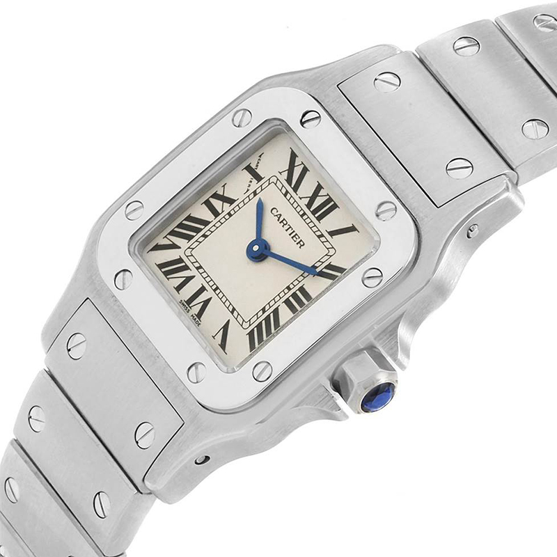 

Cartier Silver Stainless Steel Santos Galbee Small W20056D6 Women's Wristwatch