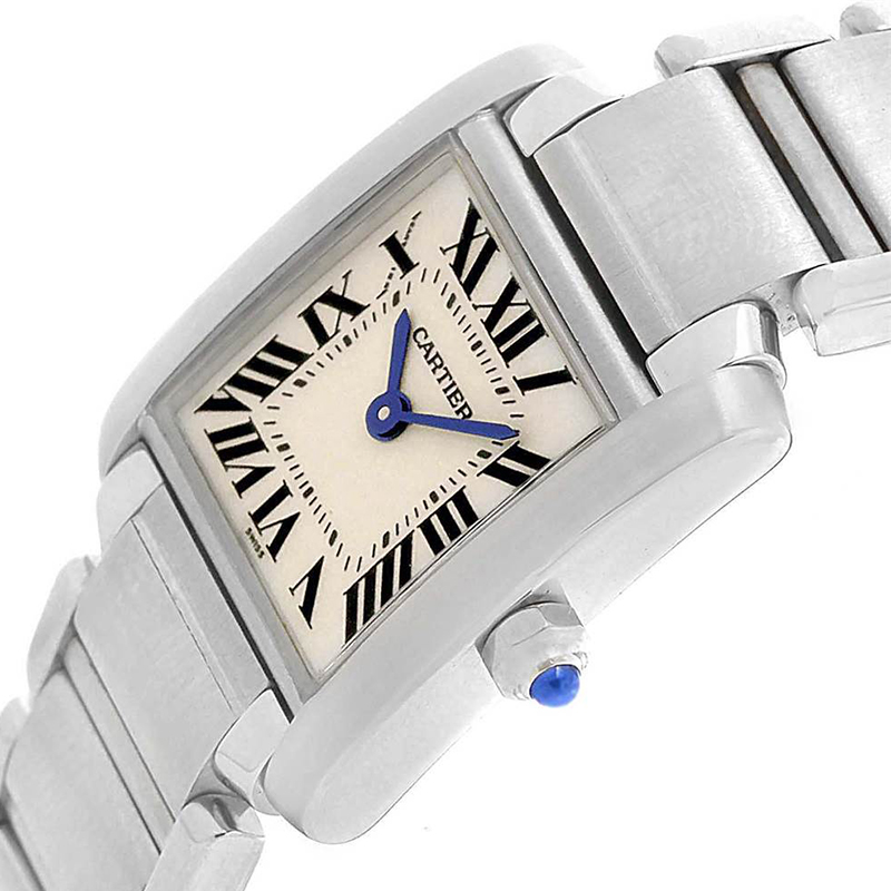 

Cartier Silver Stainless Steel Tank Francaise Small W51008Q3 Women's Wristwatch