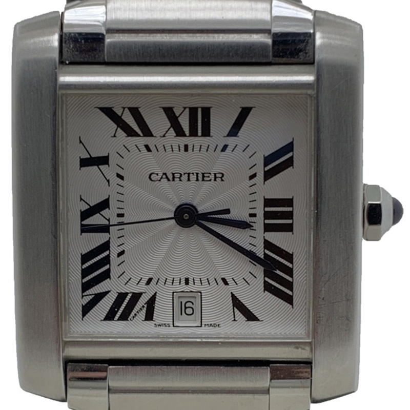 

Cartier Silver Stainless Steel Tank Francaise W51002Q3 Women's Wristwatch