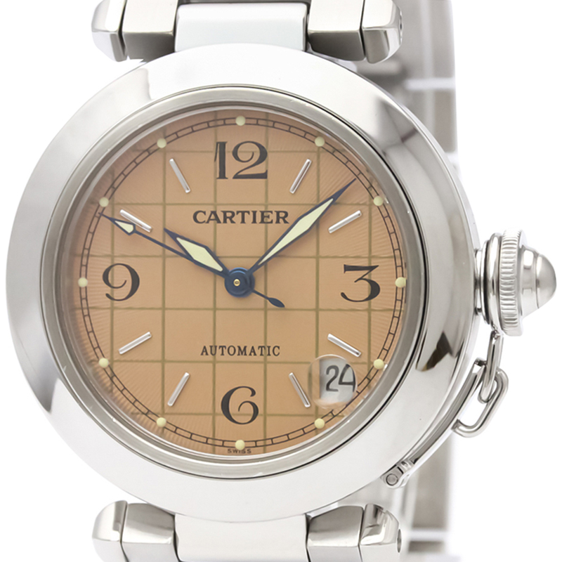 

Cartier Salmon Pink Stainless Steel Pasha C W31024M7 Women's Wristwatch