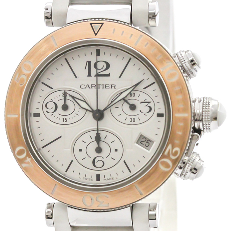 

Cartier White Stainless Steel Pasha Seatimer W3140004 Women's Wristwatch