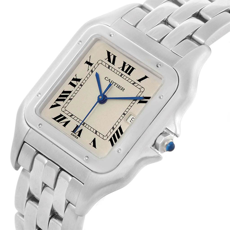 

Cartier Silver Stainless Steel Panthere Jumbo W25032P5 Women's Wristwatch, White