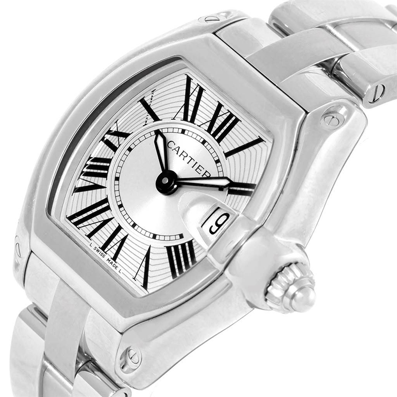 

Cartier Silver Stainless Steel Roadster W62016V3 Women's Watch, White