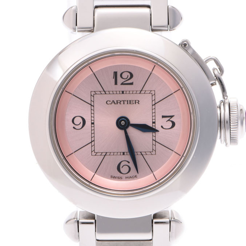 

Cartier Pink Stainless Steel Miss Pasha Women's Wristwatch
