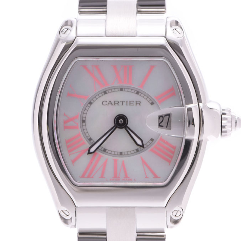 

Cartier Shell Stainless Steel Roadster Women's Writstwatch, Silver