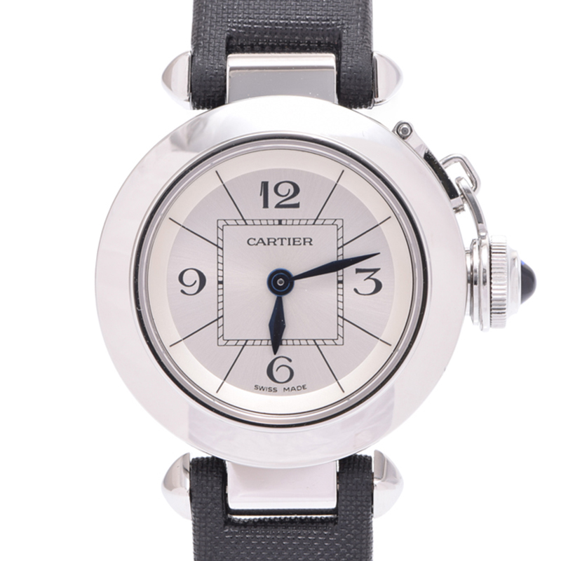 

Cartier White Stainless Steel and Satin Miss Pasha Women's Wristwatch