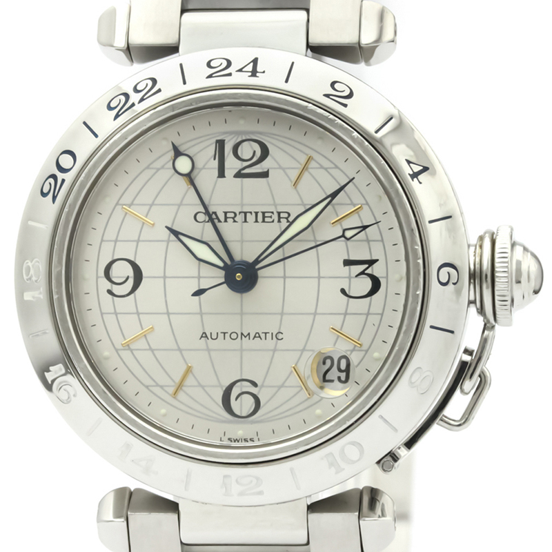 

Cartier White Stainless Steel Pasha C Meridian W31029M7 Women's Wristwatch, Silver