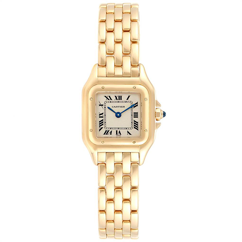 Cartier White 18K Yellow Gold Panthere W25022B9 Women's Wristwatch 22MM