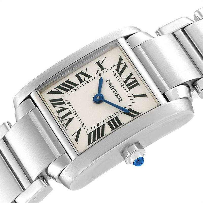 

Cartier White Stainless Steel Tank Francaise W51008Q3 Women's Wristwatch