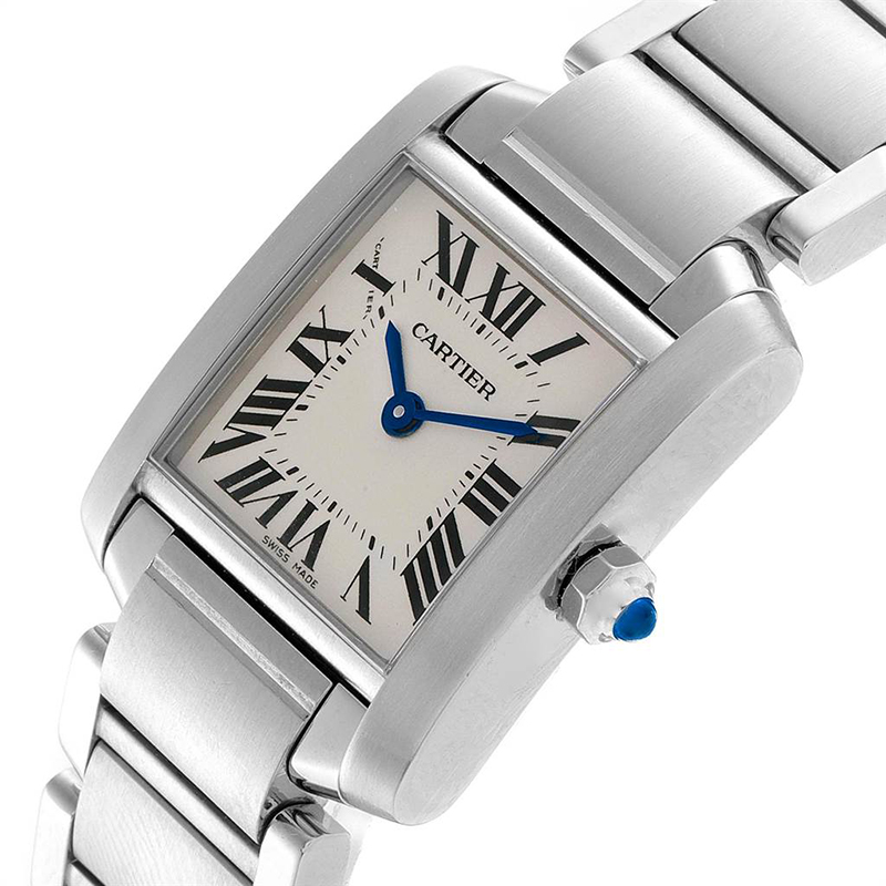 

Cartier Silver Stainless Steel Tank Francaise W51008Q3 Women's Wristwatch