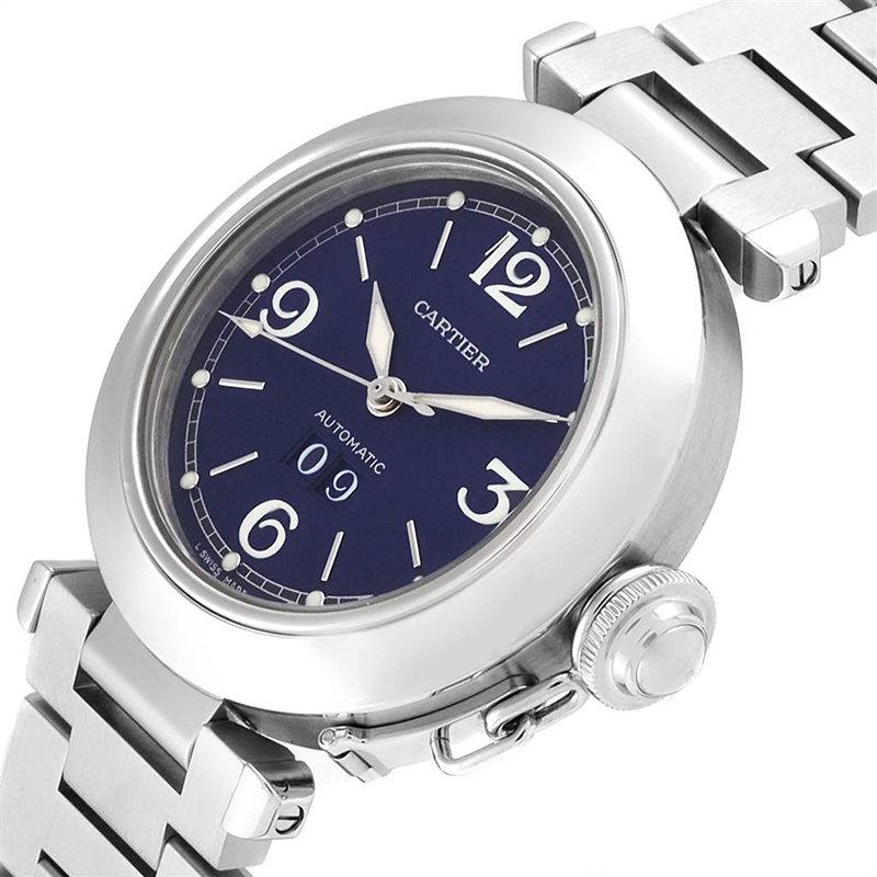 

Cartier Blue Stainless Steel Pasha W31047M7 Men's Wriswatch