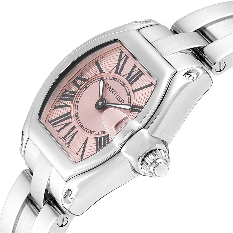 

Cartier Pink Stainless Steel Roadster W62017V3 Women's Wriswatch