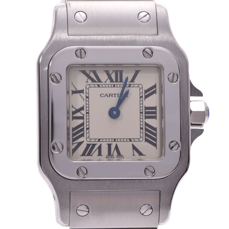 

Cartier Ivory Stainless Steel Santos Galbee Women's Wristwatch, White