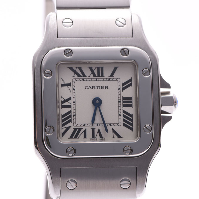 

Cartier Ivory Stainless Steel Santos Galbee W20056D6 Women's Wristwatch, White