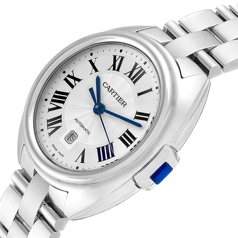 

Cartier Silver and Stainless Steel Guilloche WSCL0005 Women's Wristwatch